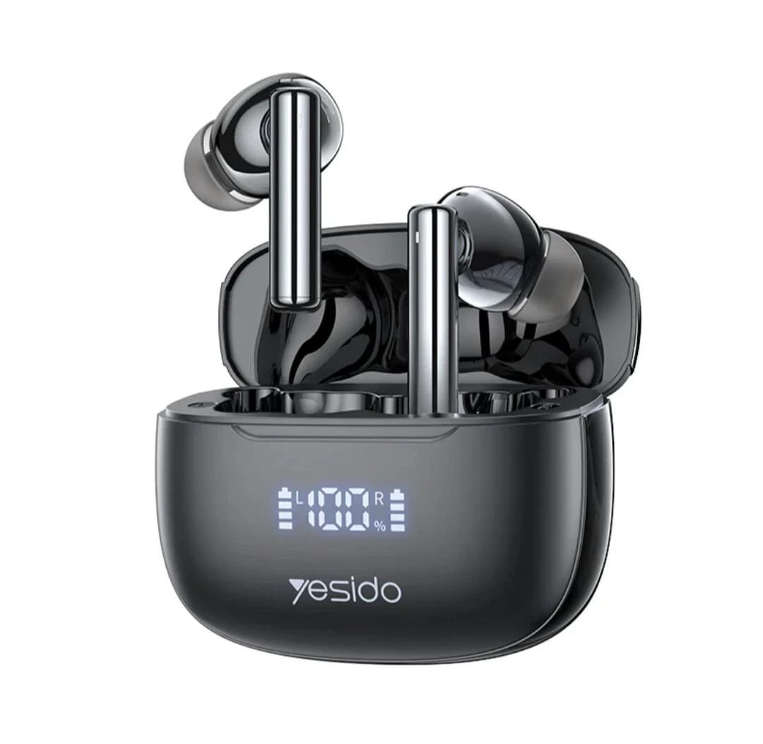 Yesido TWS23 ANC True Wireless Earbuds BT5.3 LED Display 6H 300mAh Touch Type-C - Black - Image 1