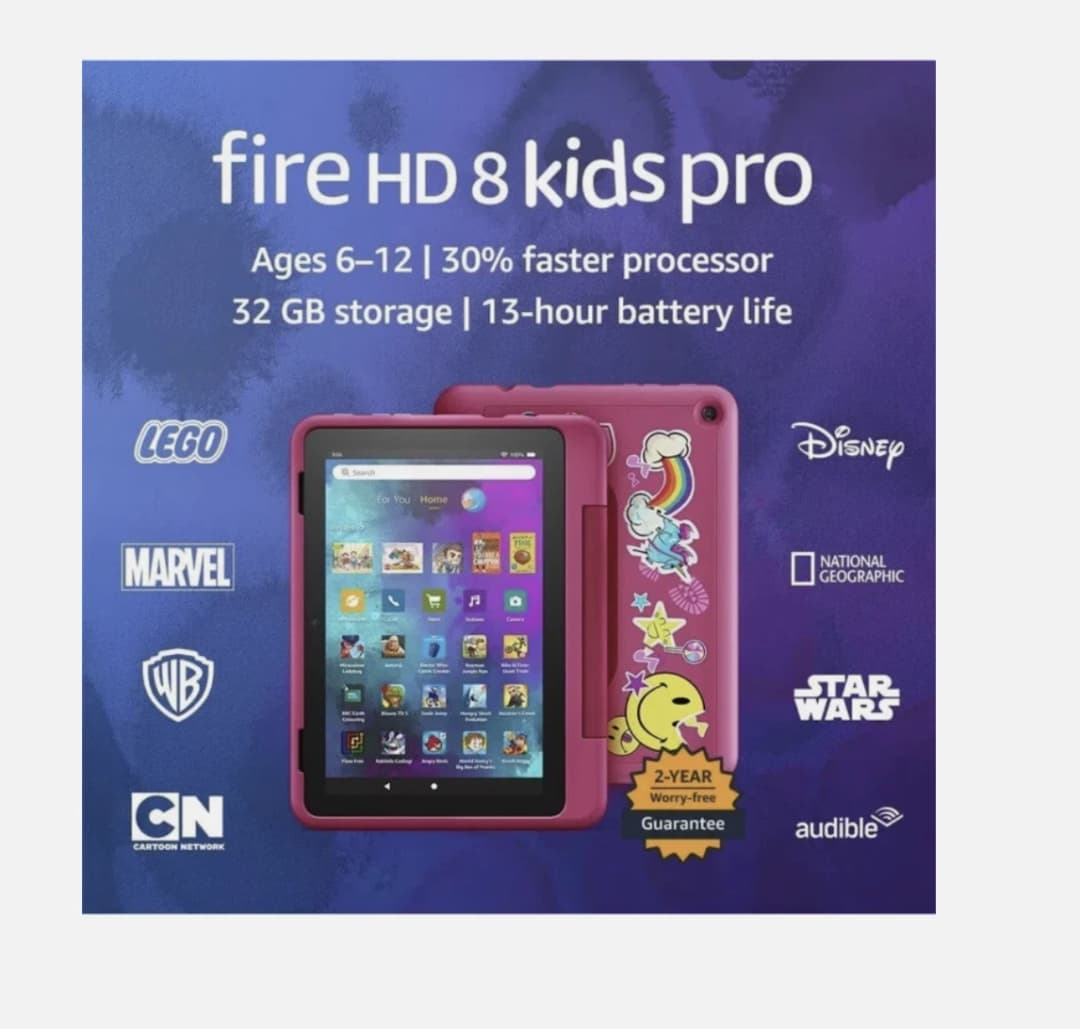 Amazon Fire HD 8 Kids Pro Tablet 8" HD display ages 6-12 32GB - Rainbow Universe - Image 5