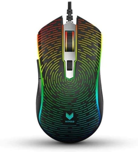 Rapoo V25S Wired Gaming Mouse USB Optical 7000 DPI Backlight Multi Colour LED