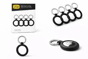 OtterBox 4 PACK Sleek Case for Apple AirTag Slim Rugged Drop Protection - Black - Image 1