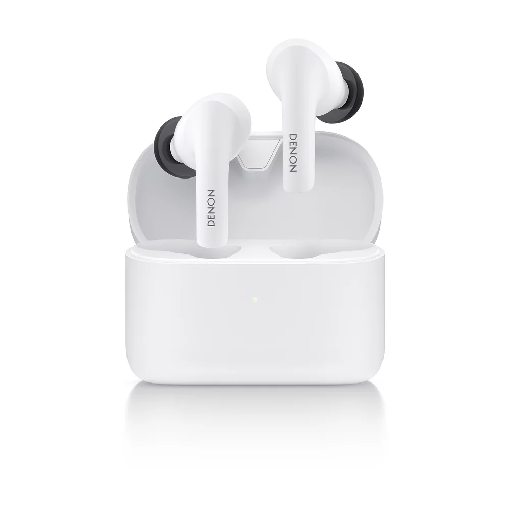 Denon AH-C830NCW True Wireless ANC Earbuds, Water Resistant with Clear Call Quality – White - Image 1