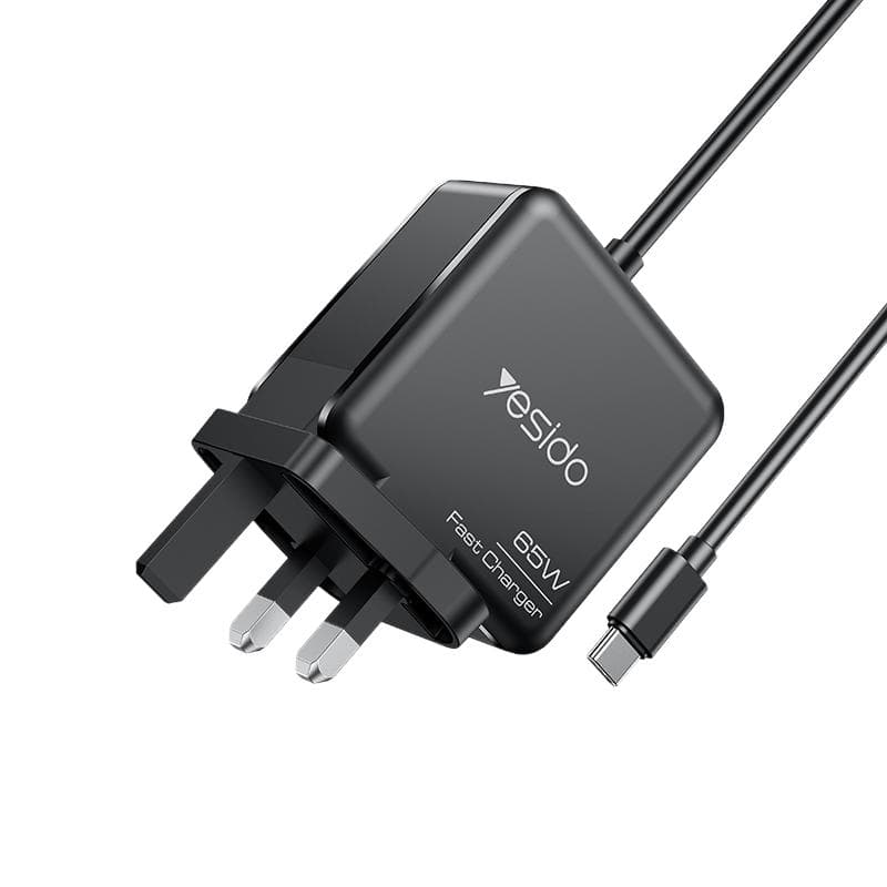 Yesido YC93 65W USB-C Laptop Charger Adapter Fast Charging with 2M Cable & UK Plug