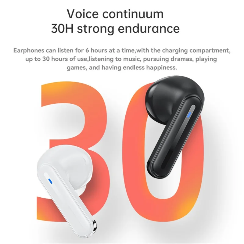 Yesido TWS19 ENC Noise Cancelling Semi In-Ear Wireless Earbuds - Black - Image 2