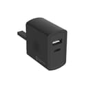 Griffin Dual USB-C 15W and USB-A 18W Wall Charger UK Plug - Black thumbnail 2