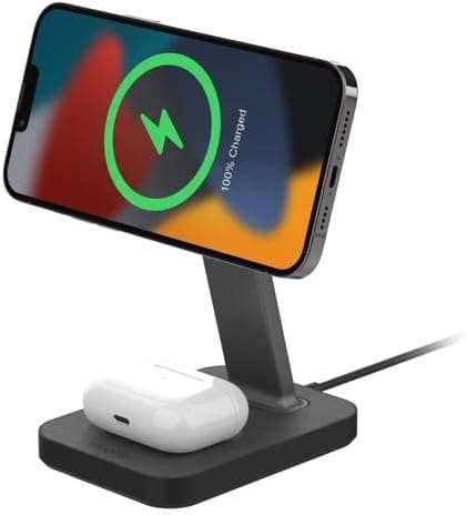 Mophie Snap+ Charging Stand & Pad MagSafe Compatible 15W Wireless Charger Black - Image 2