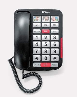 Emporia AMPLi40 Big Button Amplified Corded Home Phone Black Silver - Image 2