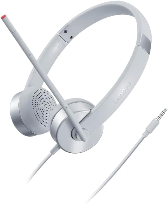 Lenovo 100 Stereo Analog Headset 3.5mm Cloud Grey with Boom Microphone - Image 4