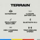 Skullcandy Terrain Portable Bluetooth Speaker – IPX7 Waterproof, 14H Battery, Black thumbnail 8