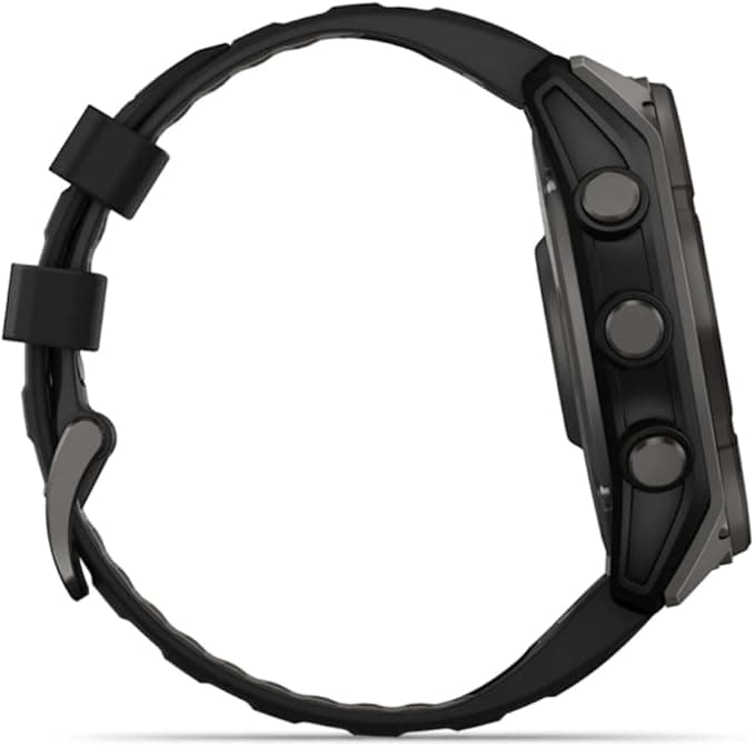 Garmin Fenix 8 Solar Sapphire 51mm Carbon GPS Smartwatch Silicone Strap - Grey Titanium Black - Image 5