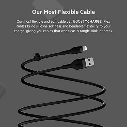 Belkin BoostCharge Flex USB-A to Lightning Cable 3M, Silicone Fast Charging Cable for iPhone & iPad – Black - Image 10