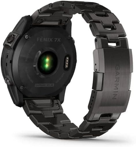 Garmin Fenix 7X Sapphire Solar Edition Carbon Grey DLC Titanium GPS Smartwatch with Vented Titanium Band - Image 4