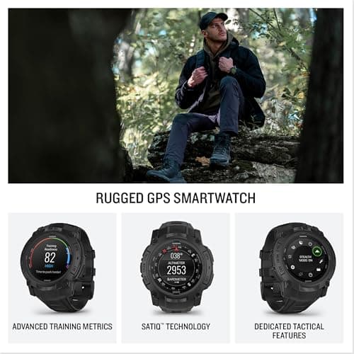 Garmin Instinct 3 Tactical Edition AMOLED Smartwatch 50mm Black - Image 9