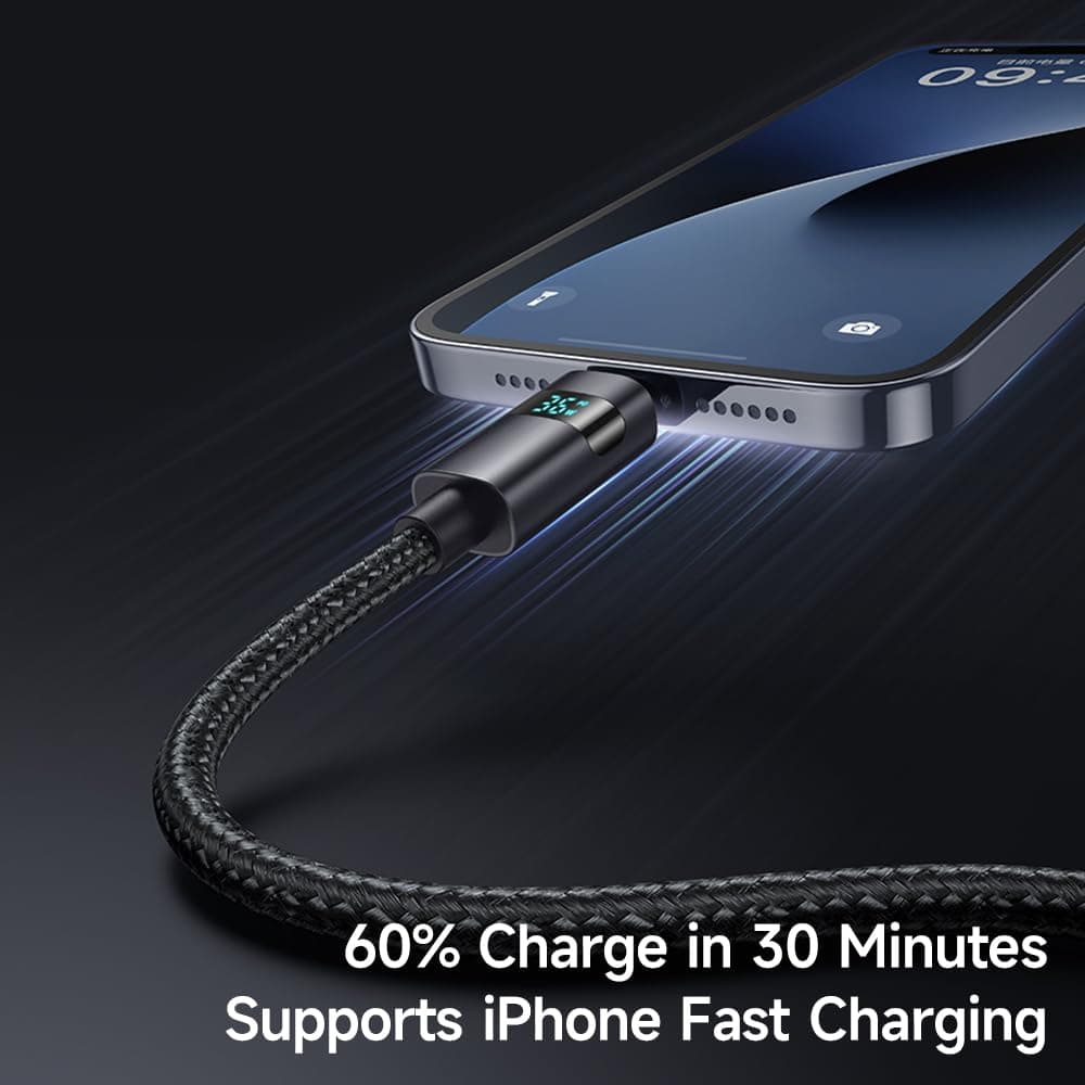 Mcdodo 36W USB-C to Lightning Cable 4ft with LED Display – Fast Charging Nylon Braided for iPhone, iPad & AirPods - Image 5