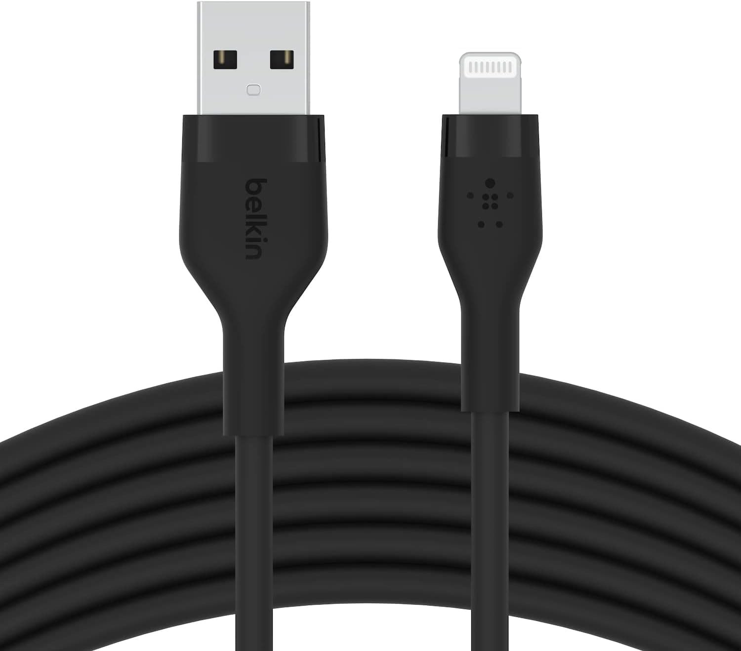 Belkin BoostCharge Flex USB-A to Lightning Cable 3M, Silicone Fast Charging Cable for iPhone & iPad – Black