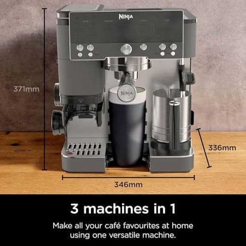 Ninja Luxe Premier 3-in-1 Coffee Machine with Built-In Grinder & Milk Frother Gun Metal ES601UKGM - Image 10