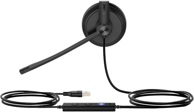 Yealink UH34 Lite USB-A Binaural Corded Headset for Microsoft Teams - Black - Image 2