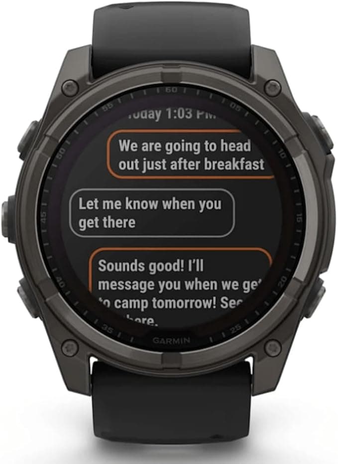 Garmin Fenix 8 Solar Sapphire 51mm Carbon GPS Smartwatch Silicone Strap - Grey Titanium Black - Image 6