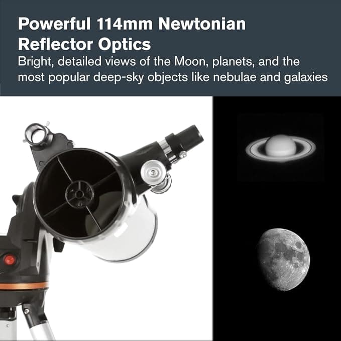 Celestron LCM 114 Computerised Newtonian Reflector Telescope 31150 - Silver - Image 5