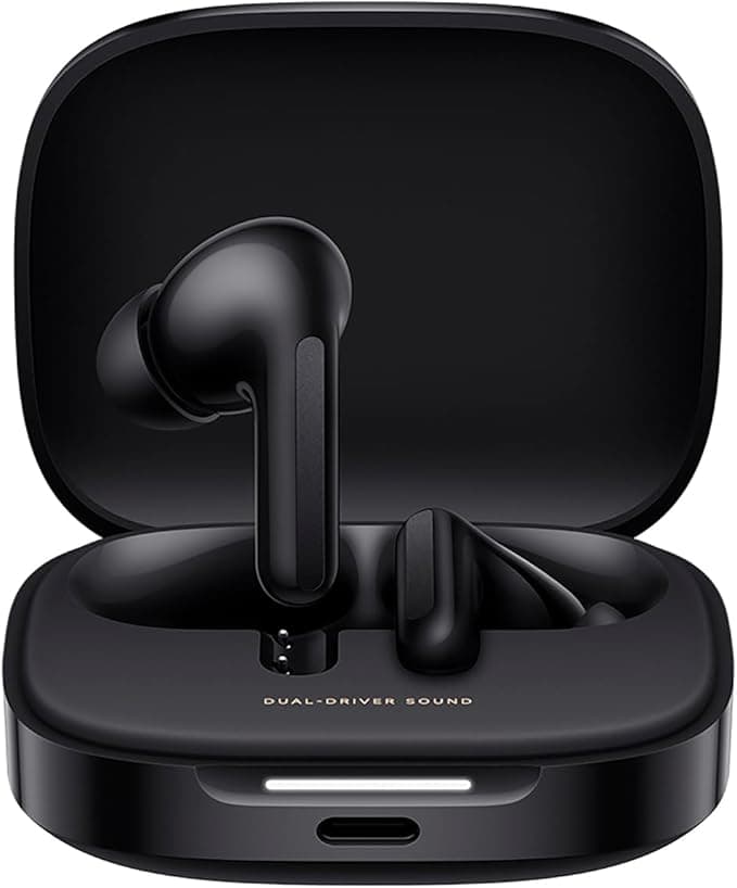 Xiaomi Redmi Buds 6 Wireless In-Ear Earbuds – Dual Drivers, 49dB ANC, 52H Battery, IP54, Night Black - Image 1