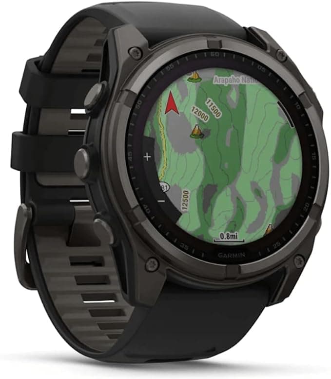 Garmin Fenix 8 Solar Sapphire 51mm Carbon GPS Smartwatch Silicone Strap - Grey Titanium Black - Image 3