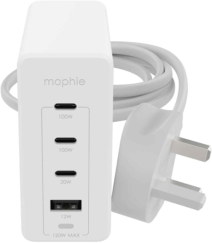ZAGG mophie Speedport 120W 4-Port GaN USB-C USB-A Fast Wall Charger - White - Image 4