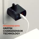 Griffin Dual USB-C 15W and USB-A 18W Wall Charger UK Plug - Black thumbnail 3