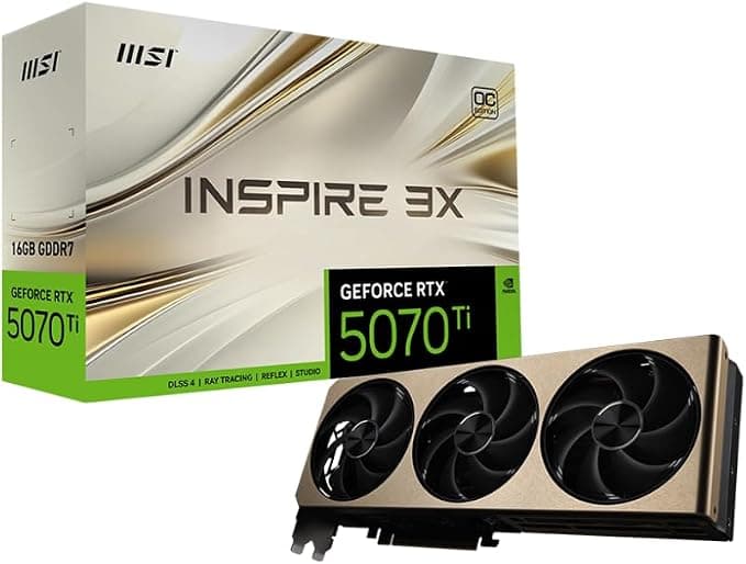 MSI GeForce RTX 5070 Ti 16GB INSPIRE 3X OC Graphics Card - Black - Image 1