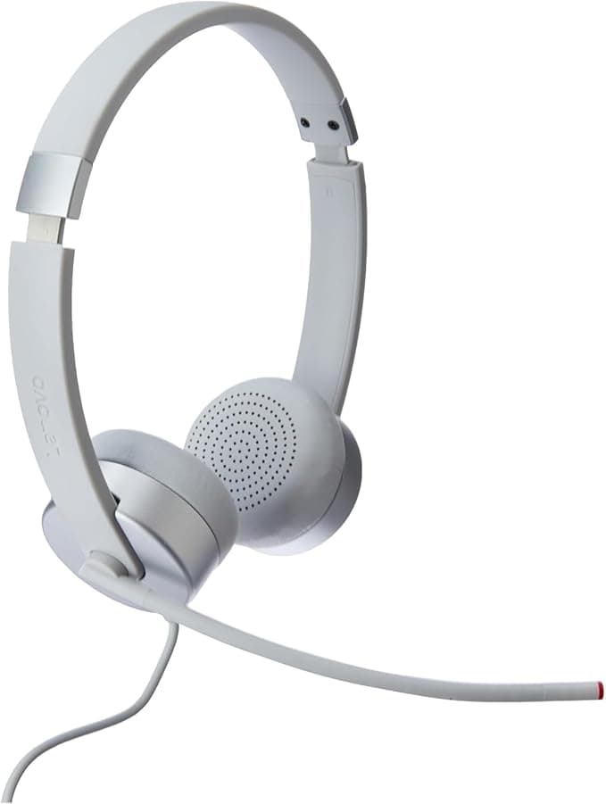 Lenovo 100 Stereo Analog Headset 3.5mm Cloud Grey with Boom Microphone