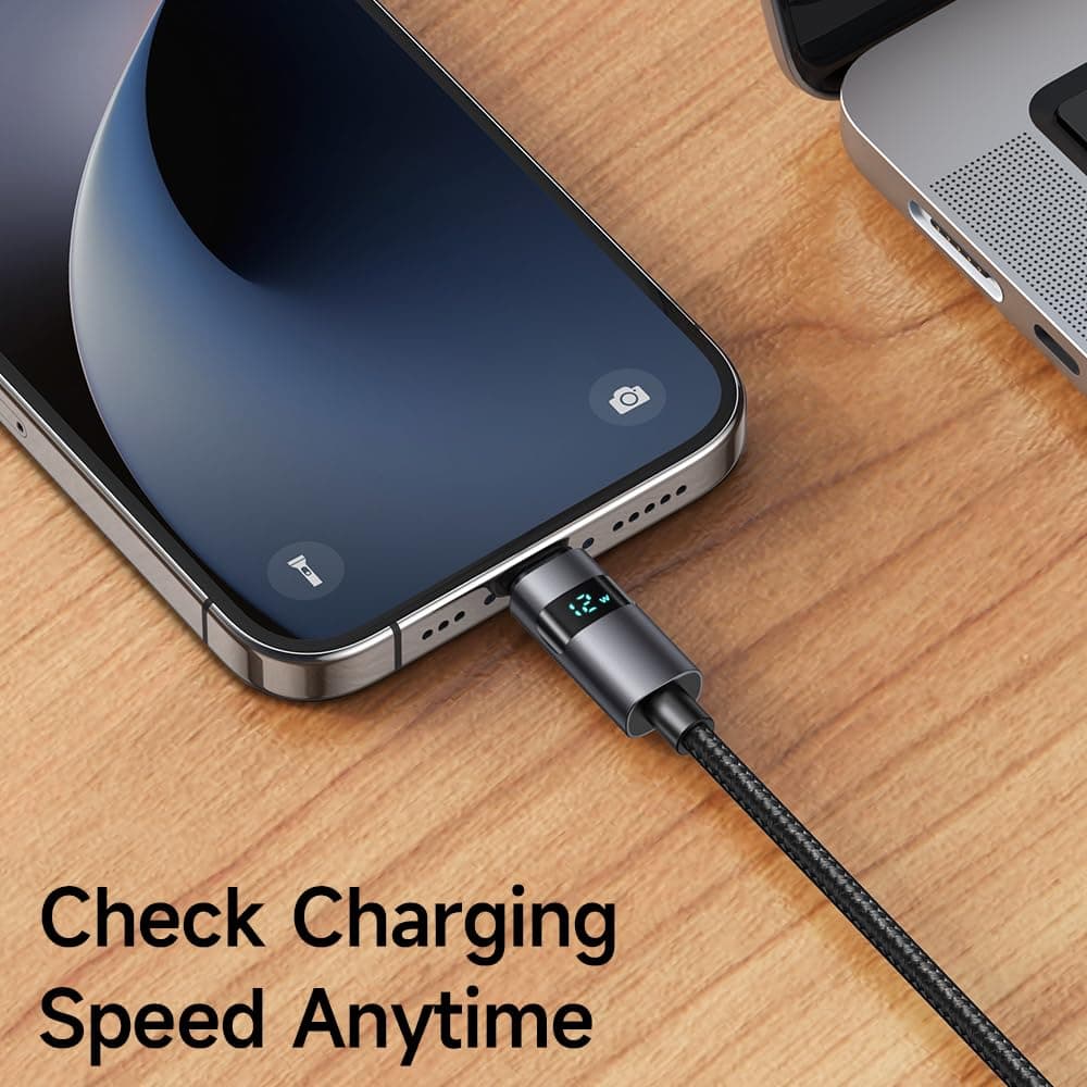 Mcdodo USB-A to Lightning Cable 4ft with LED Display – Nylon Braided Fast Charging for iPhone,1.2M iPad & AirPods - Image 3