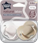 Tommee Tippee Cherry Latex Dummies 0–6 Months – Pack of 2 100% Natural Latex Soothers thumbnail 1
