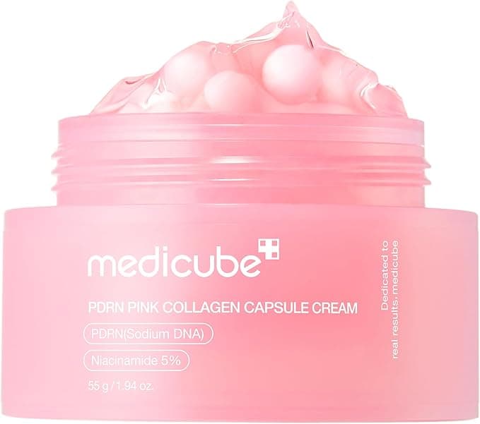 Medicube Salmon DNA PDRN Pink Collagen Capsule Cream Lightweight Hydrating Korean Moisturiser (1.94 oz)