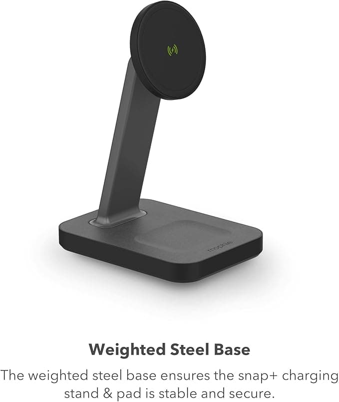 Mophie Snap+ Charging Stand & Pad MagSafe Compatible 15W Wireless Charger Black - Image 4