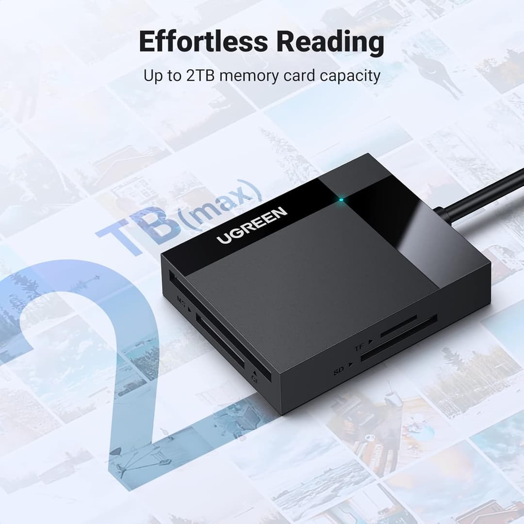 UGREEN 4-in-1 USB 3.0 Card Reader – SD, CF, Micro SD, MS, High-Speed 5Gbps - Image 5