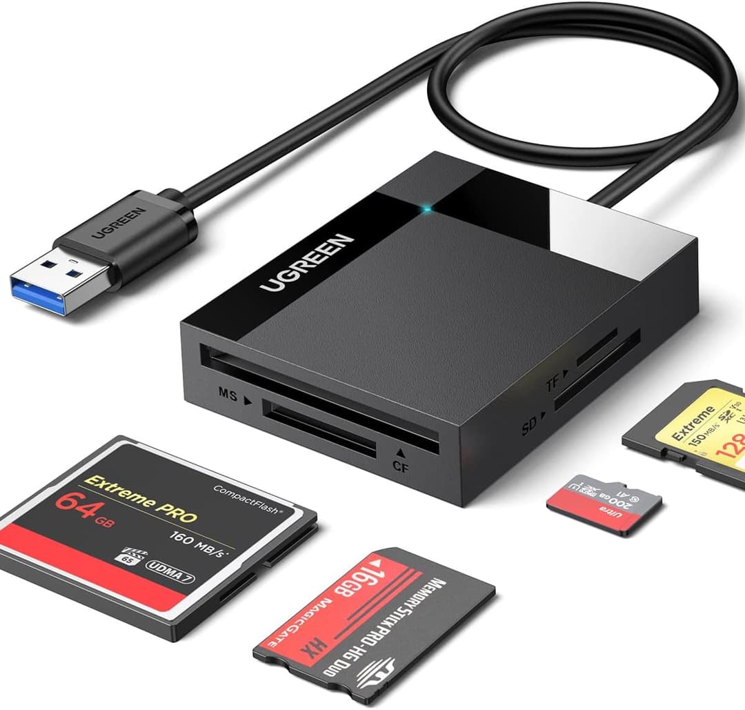 UGREEN 4-in-1 USB 3.0 Card Reader – SD, CF, Micro SD, MS, High-Speed 5Gbps - Image 1