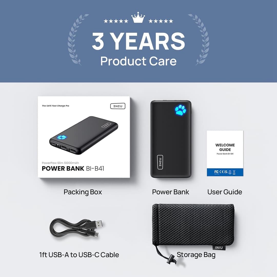 INIU 10000mAh Power Bank – Slim Portable USB-C Fast Charging Battery Pack for iPhone, Samsung & iPad - Image 8