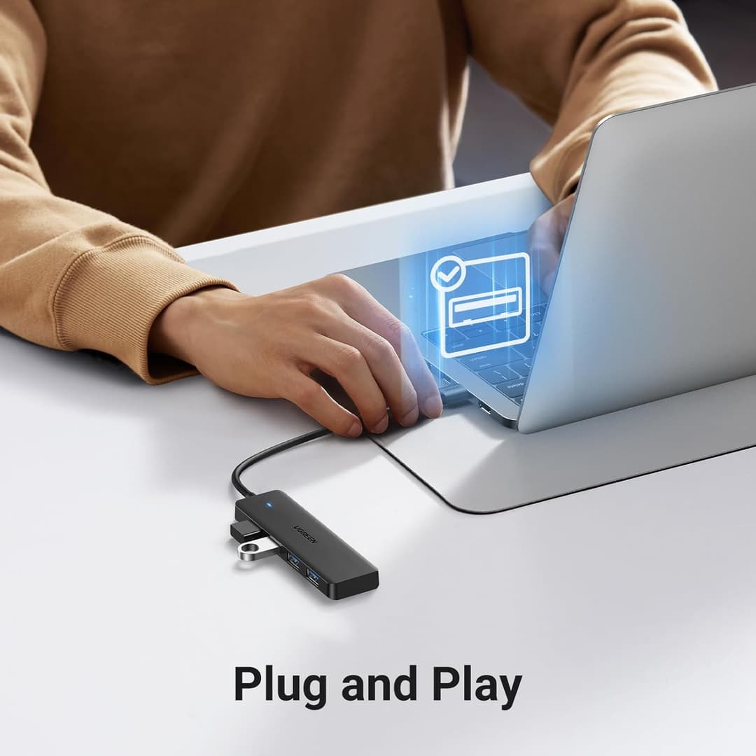 UGREEN 4-Port USB 3.0 Hub – Ultra Slim, 5Gbps High-Speed - Image 4