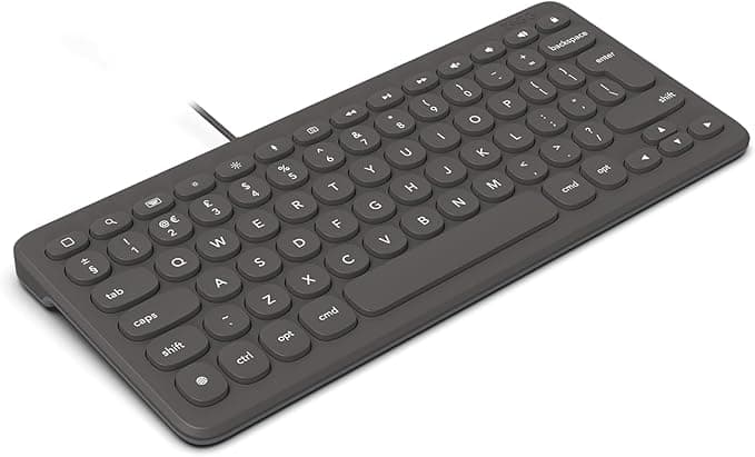 ZAGG Connect 12-Inch Compact Wired Lightning Keyboard, UK Layout, For macOS & iOS – Charcoal