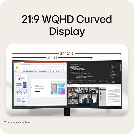 LG UltraWide U6 34 Inch Curved IPS Monitor Wide Quad HD 120Hz HDR10 - Black - Image 4