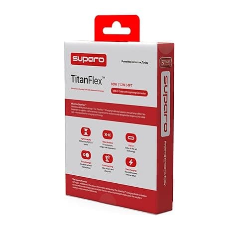 TitanFlex USB-C to Lightning Braided Fast Charging Cable 1.2M Black - Image 5