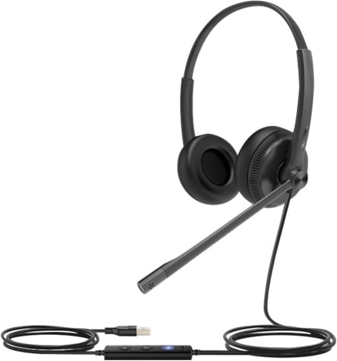 Yealink UH34 Lite USB-A Binaural Corded Headset for Microsoft Teams - Black