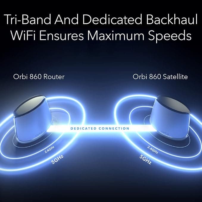 NETGEAR Orbi WiFi 6 Mesh System RBK863SB AX6000 Tri-Band Router with 2 Satellites - Image 5