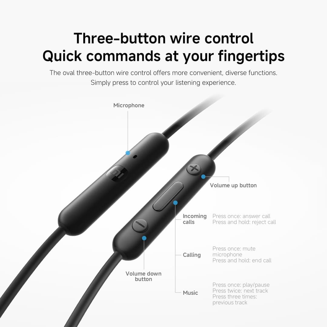 Xiaomi Type C Earphones 12.4mm Driver HD Microphone Three Button Control IP54 - Black - Image 7