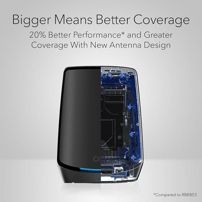 NETGEAR Orbi WiFi 6 Mesh System RBK863SB AX6000 Tri-Band Router with 2 Satellites - Image 3