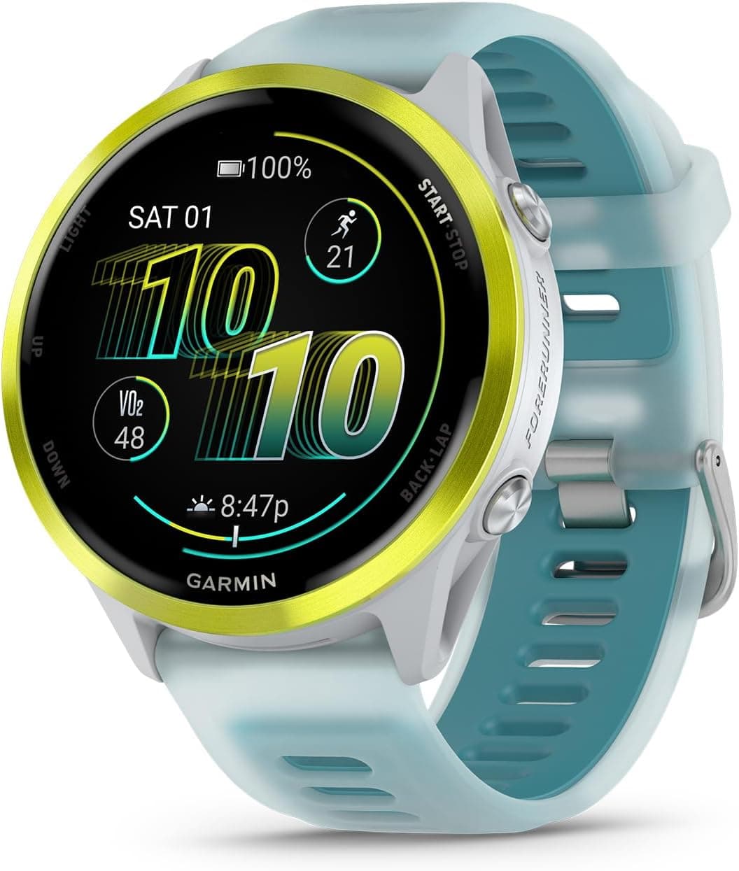 Garmin Forerunner 570 47mm Smartwatch Whitestone Turquoise - Image 1