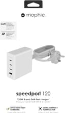 ZAGG mophie Speedport 120W 4-Port GaN USB-C USB-A Fast Wall Charger - White thumbnail 3