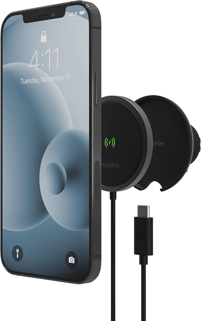 ZAGG mophie Snap + Wireless Vent Mount for Car Dash Apple & Qi-Enabled Devices - Black - Image 2