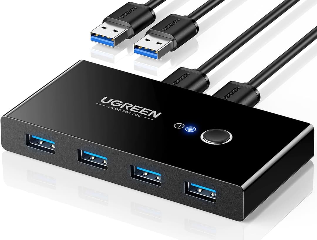 UGREEN 4-Port USB 3.0 Switch – High-Speed Peripheral Sharing for 2 Computers - Image 1