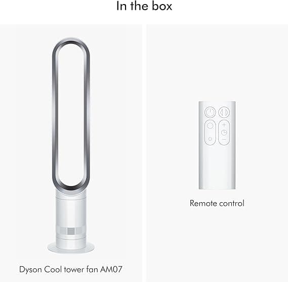 Dyson Cool™ AM07 Bladeless Tower Fan – Air Multiplier™, 10 Speeds, 70° Oscillation, Remote Control- Silver  - Image 4