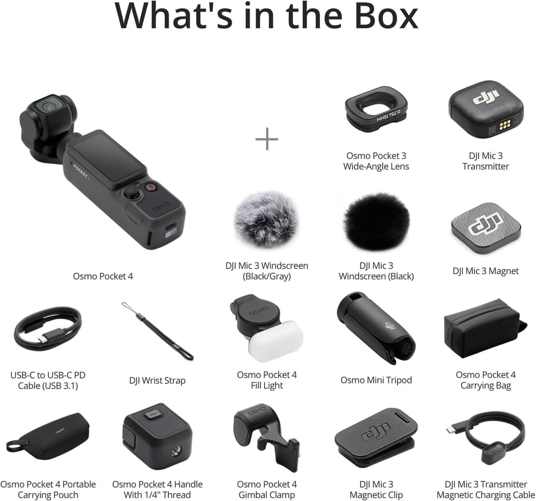 DJI Osmo Pocket 4 4K Camera 1-Inch Sensor, 240fps Video, 3-Axis Stabilisation, 10-bit D-Log, 2x Lossless Zoom - Image 7