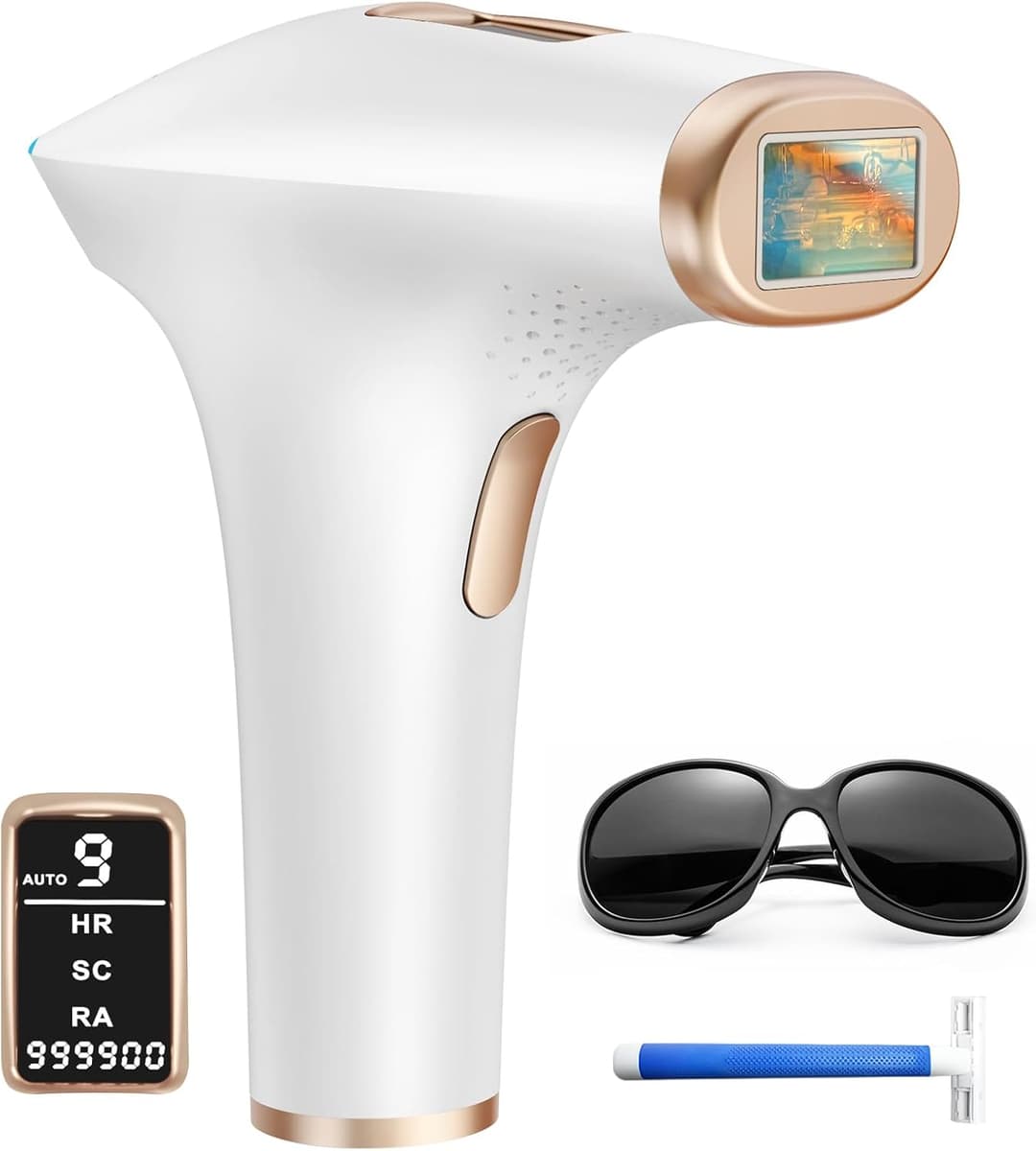 Haarlosy IPL Laser Hair Removal Device 3-in-1, 9 Levels, 999,900 Flashes, Auto Mode - White Gold - Image 1